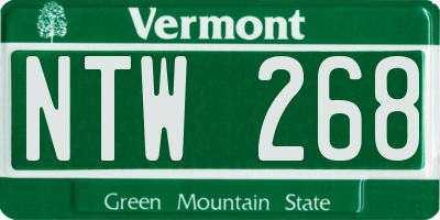 VT license plate NTW268