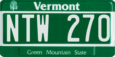 VT license plate NTW270