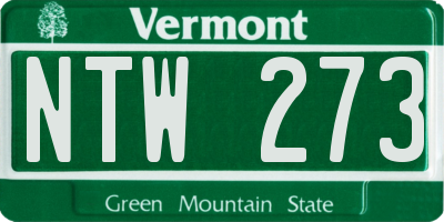 VT license plate NTW273