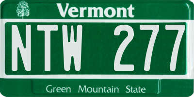 VT license plate NTW277