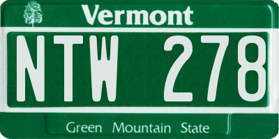 VT license plate NTW278