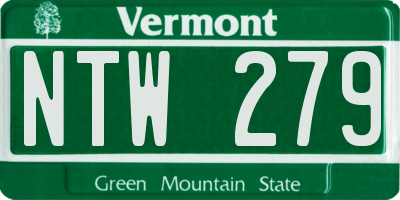 VT license plate NTW279