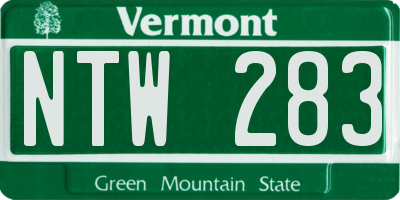 VT license plate NTW283