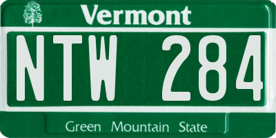 VT license plate NTW284