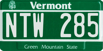 VT license plate NTW285
