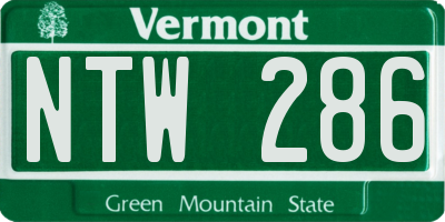 VT license plate NTW286