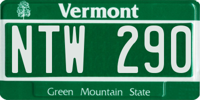 VT license plate NTW290