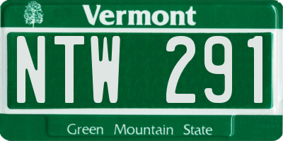 VT license plate NTW291