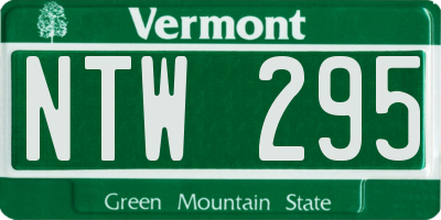 VT license plate NTW295