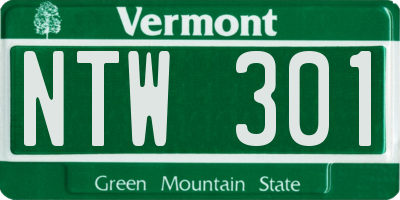 VT license plate NTW301