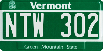 VT license plate NTW302