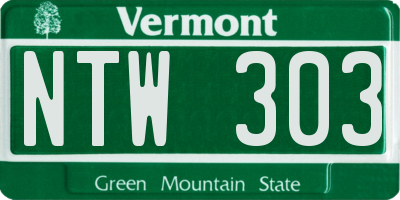 VT license plate NTW303