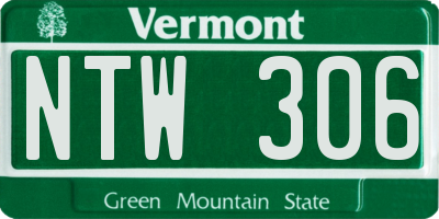 VT license plate NTW306