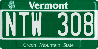 VT license plate NTW308