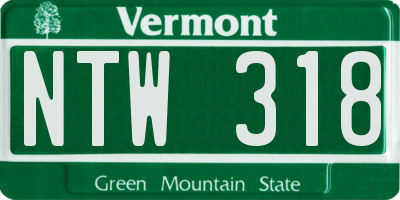 VT license plate NTW318