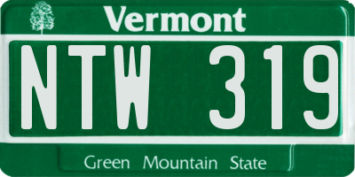 VT license plate NTW319