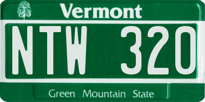 VT license plate NTW320
