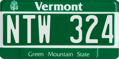 VT license plate NTW324