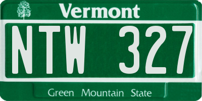 VT license plate NTW327