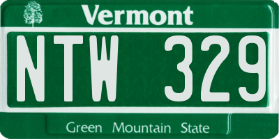 VT license plate NTW329