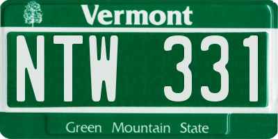 VT license plate NTW331