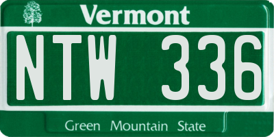 VT license plate NTW336