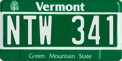 VT license plate NTW341