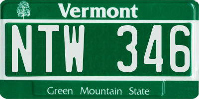 VT license plate NTW346