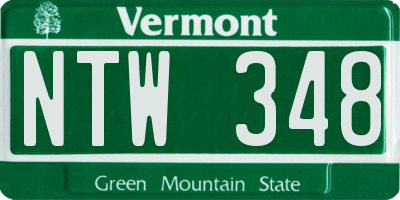 VT license plate NTW348