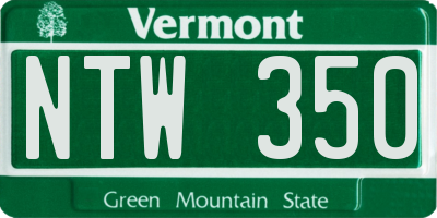VT license plate NTW350
