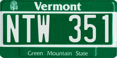 VT license plate NTW351