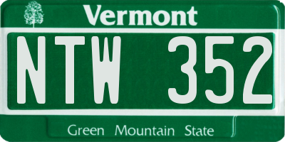 VT license plate NTW352
