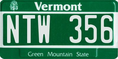 VT license plate NTW356