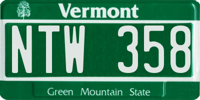 VT license plate NTW358