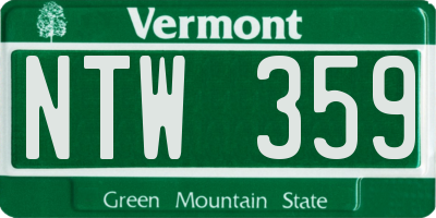VT license plate NTW359