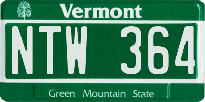VT license plate NTW364
