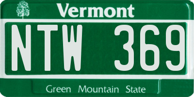 VT license plate NTW369