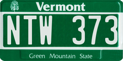 VT license plate NTW373