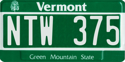 VT license plate NTW375