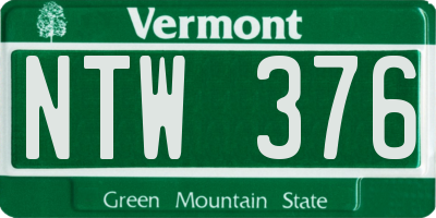 VT license plate NTW376