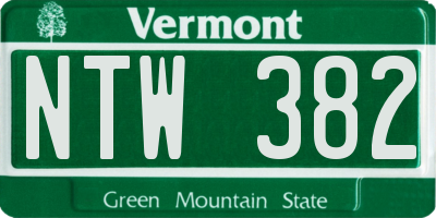 VT license plate NTW382