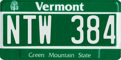 VT license plate NTW384