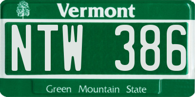 VT license plate NTW386