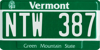 VT license plate NTW387