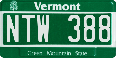 VT license plate NTW388