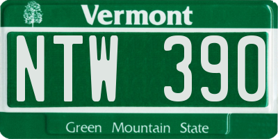 VT license plate NTW390