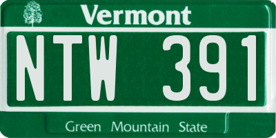 VT license plate NTW391