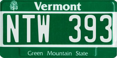 VT license plate NTW393