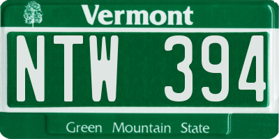 VT license plate NTW394