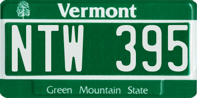 VT license plate NTW395